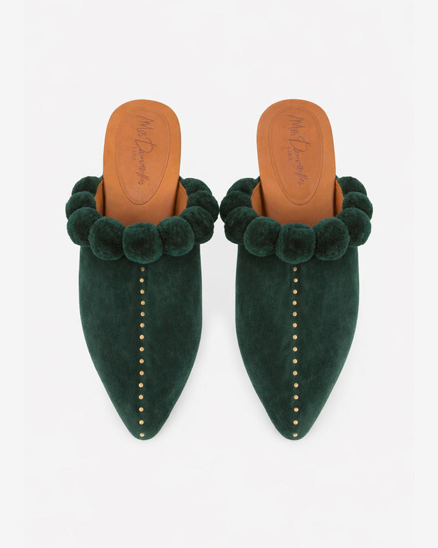 Miss Pompon Shoes - Green - Image 1