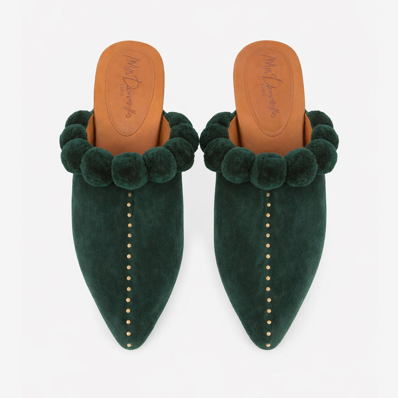 Miss Pompon Shoes - Green