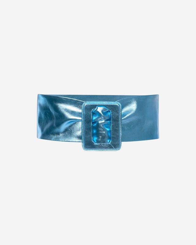 Large ceinture en cuir couleur glacier - Accessoires Mes Demoiselles - Image 2