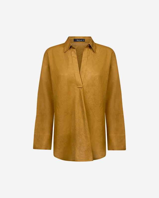 Blouse Cicco - Bronze : Blouse en toile de lin bronze Mes Demoiselles - Dernière image
