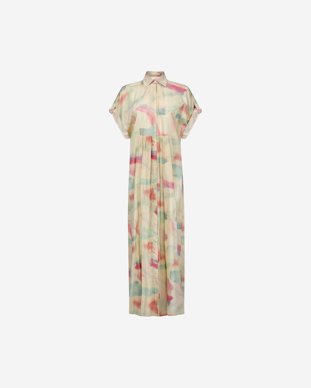 Robe Darelle - Jaune : Robe longue souple en coton lurex Mes Demoiselles - Dernière image