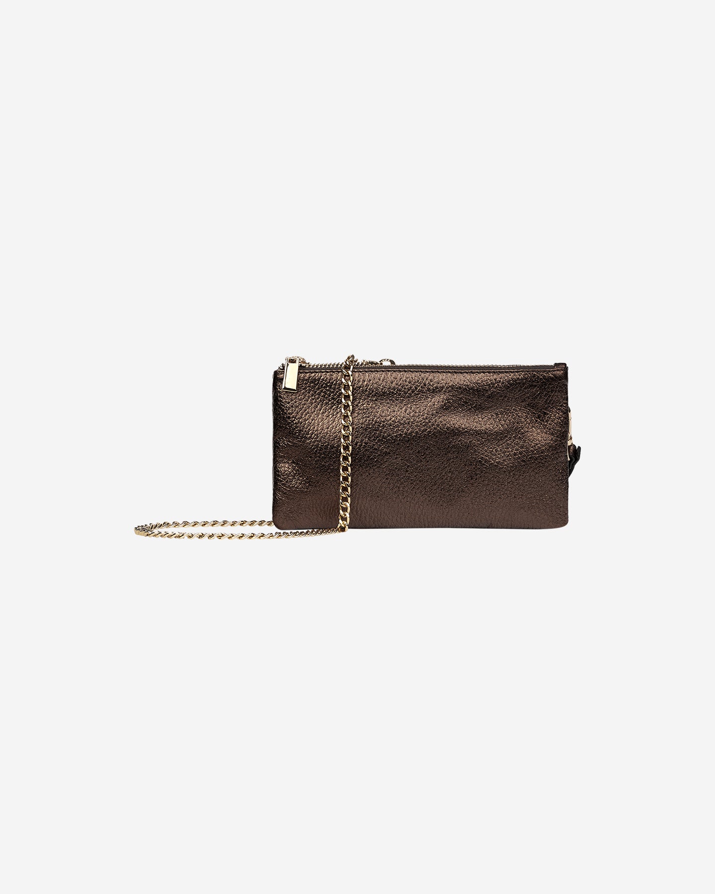 Sac Icaro - Bronze : Sac pochette en cuir martelé bronze Mes Demoiselles