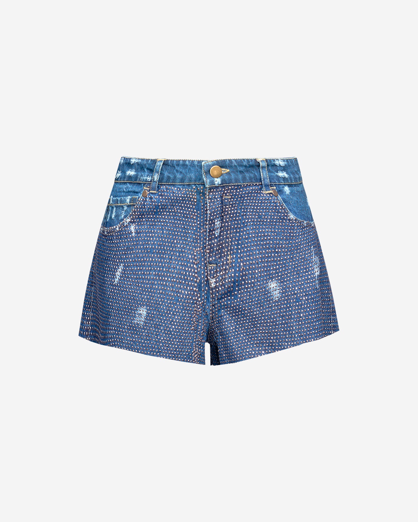 Short Jim - Bleu : Mini short en micro strass Mes Demoiselles