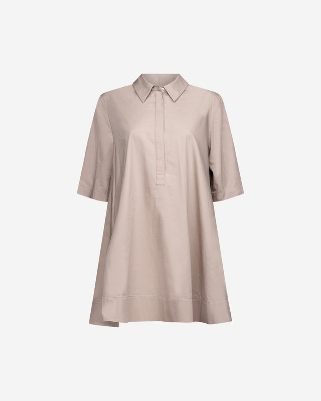 Robe Perle - Sable : Robe courte sable en popeline de coton craquante Mes Demoiselles - Dernière image