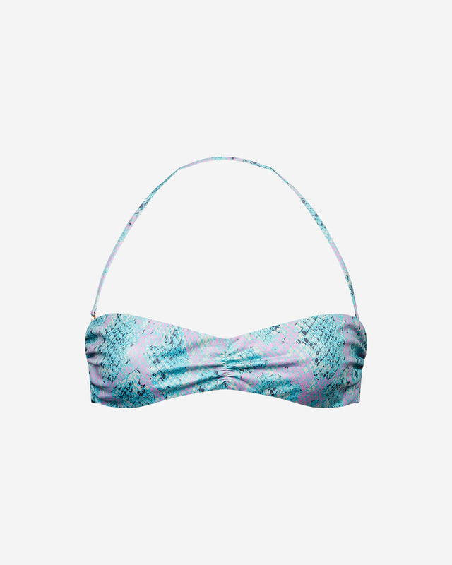 Maillot De Bain Sandra - Bleu : Bandeau de bain imprimé reptile Mes Demoiselles - Dernière image