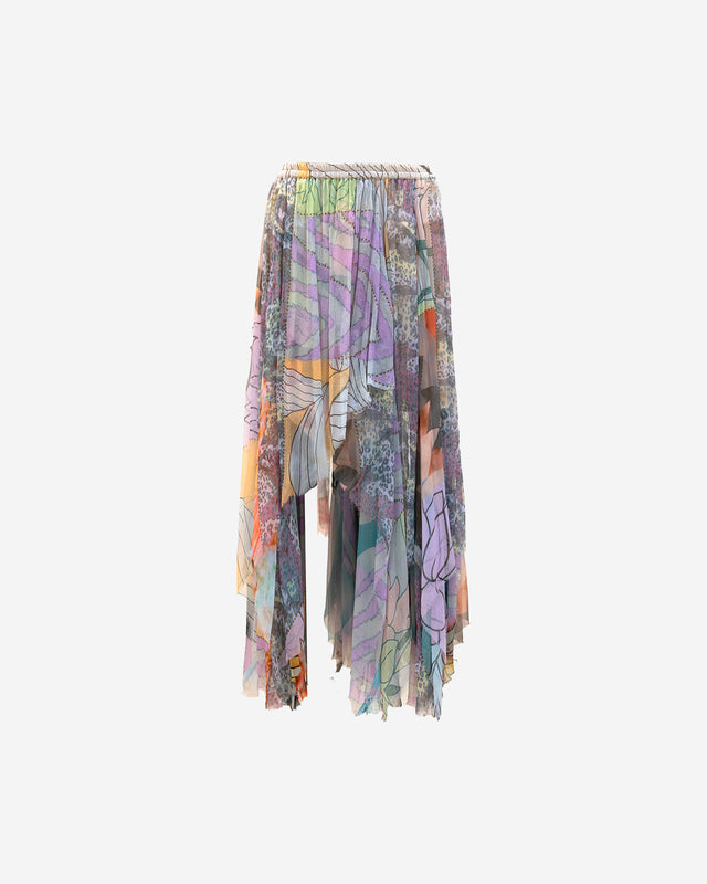 Jupe Silva - Violet : Jupe souple en viscose chiffon fleurie Mes Demoiselles - Dernière image