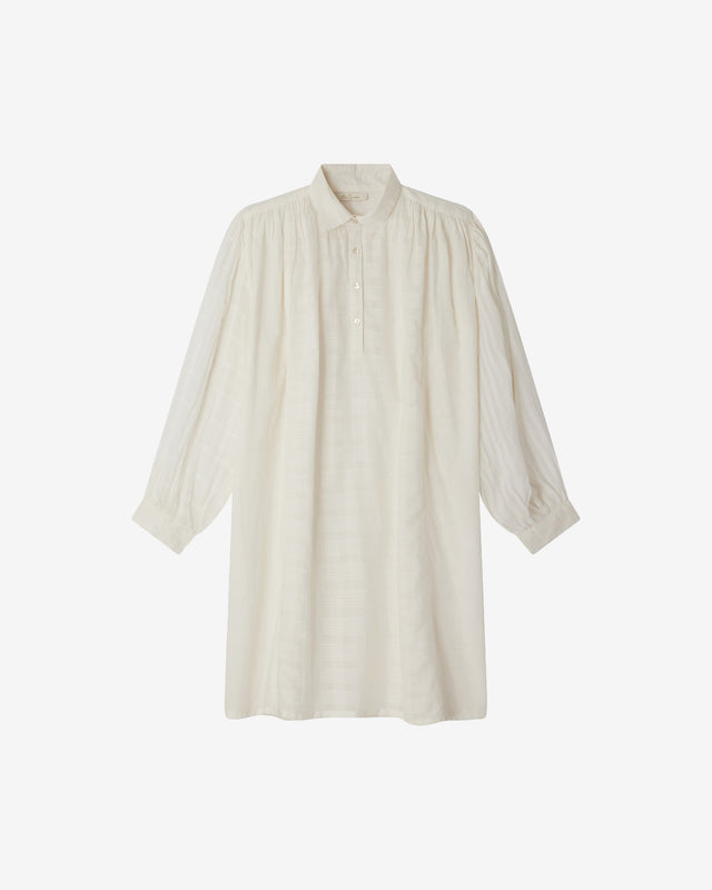 Robe Tegan - Blanc : Maxi chemise blanche en coton tissé Mes Demoiselles - Dernière image