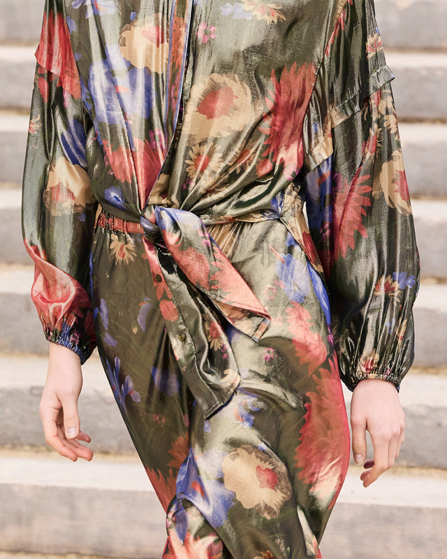 Chemise en voile lurex imprimé floral fondu - Chemises & tops Mes Demoiselles - Image 2