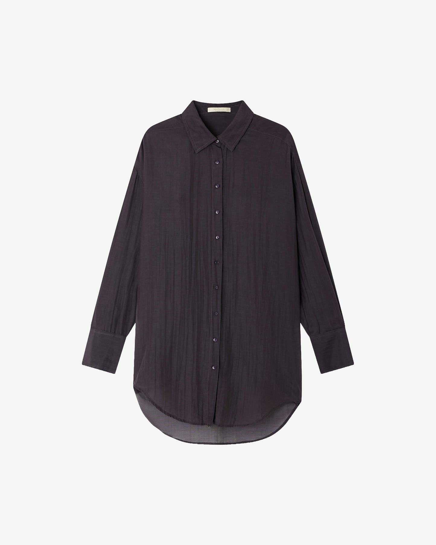 Chemise Lao - Gris Violine : Chemise souple et longue en gaze de coton et soie grise Mes Demoiselles