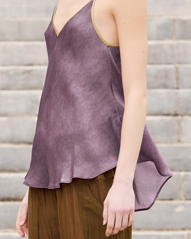 Top en soie lilas fines bretelles - Chemises & tops Mes Demoiselles - Image 3