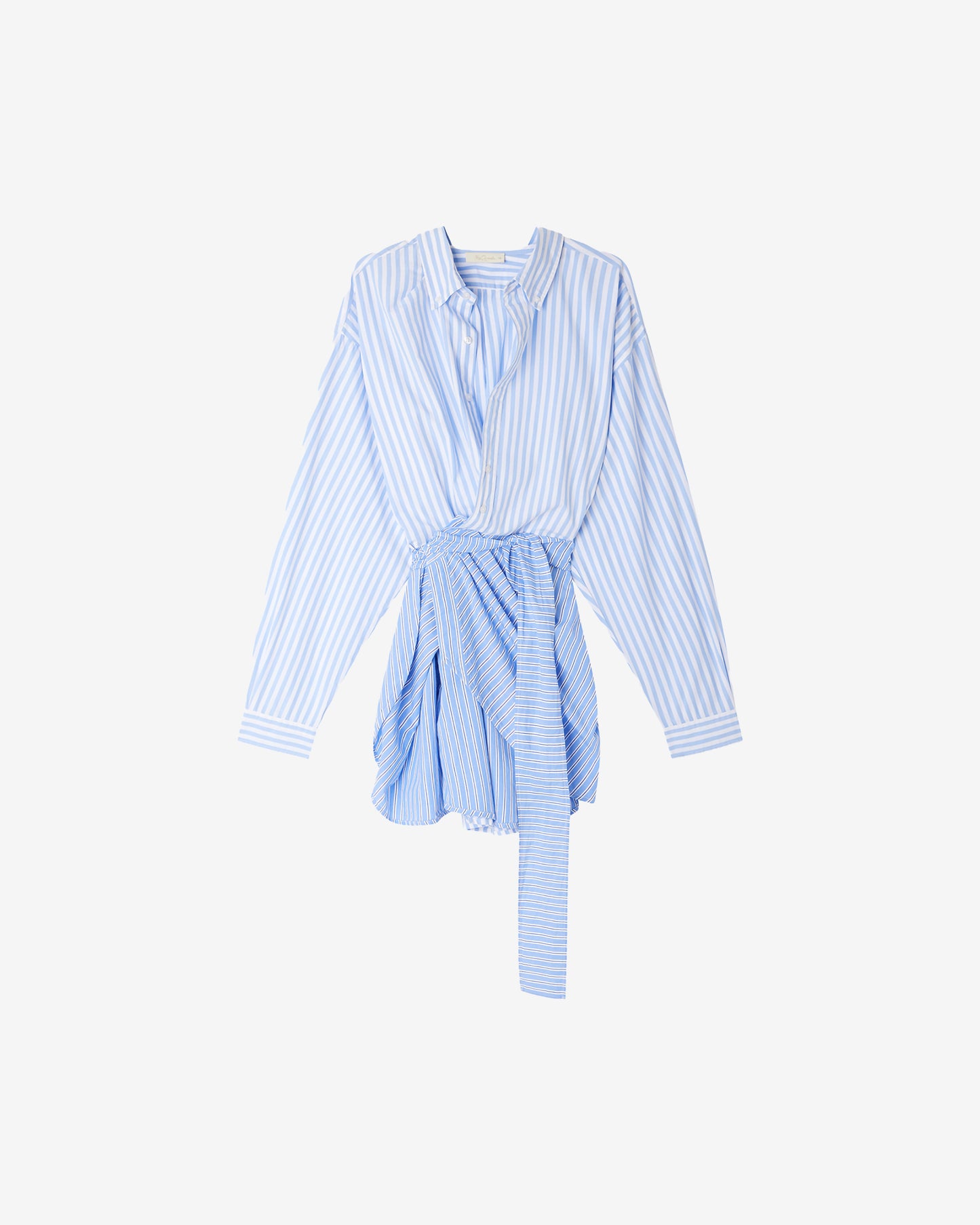 Robe Patric - Bleu : Robe courte en popeline de coton bleu rayée Mes Demoiselles