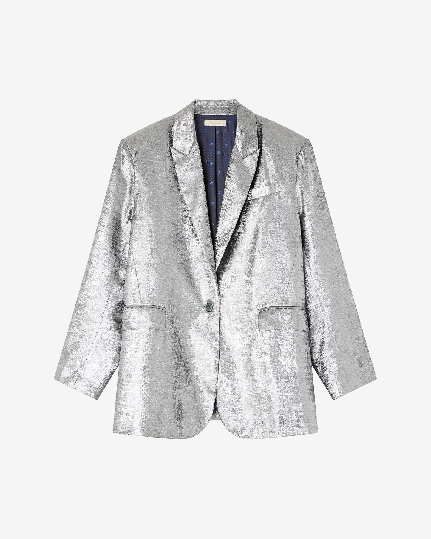 Veste Siane - Argent : Veste souple et oversize argent en velvet brillant Mes Demoiselles