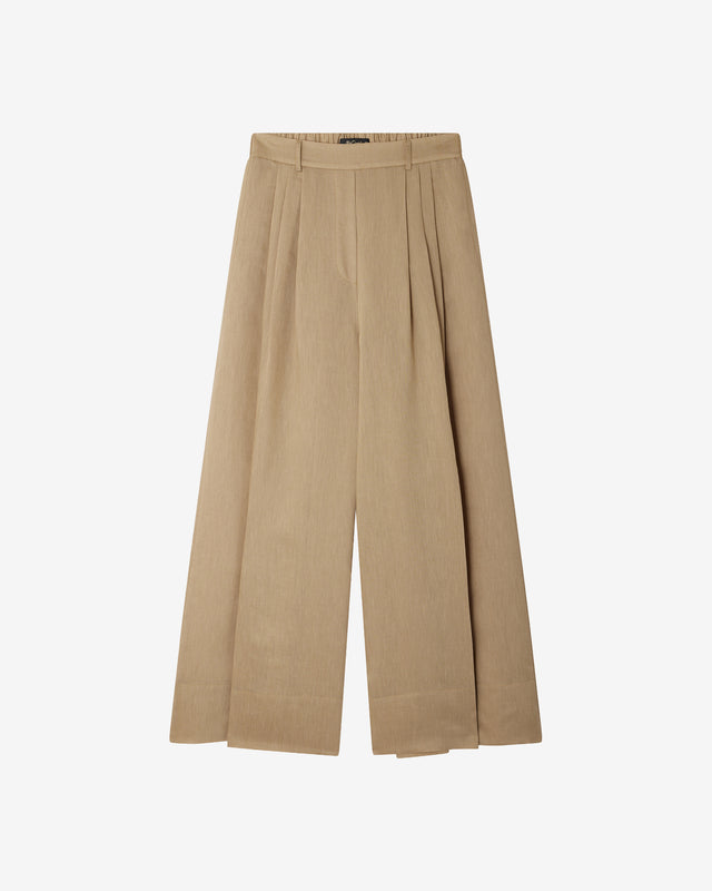 Pantalon Sissy - Marron : Pantalon raffiné à pinces beige Mes Demoiselles - Dernière image