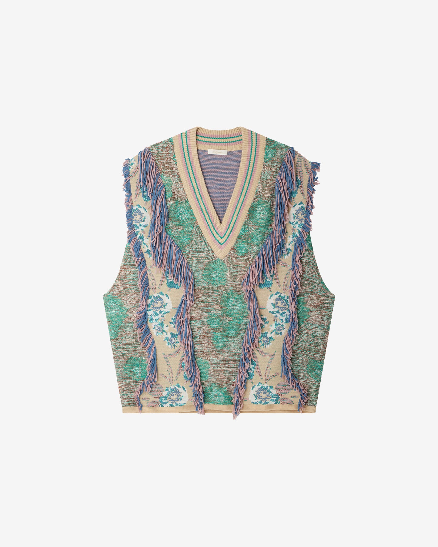 Pull Squall - Vert : Débardeur en maille jacquard tissées Mes Demoiselles