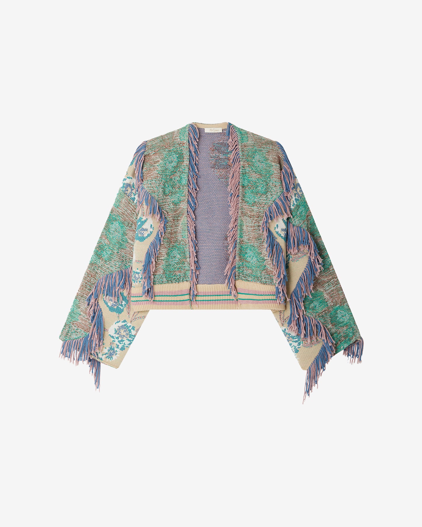 Cardigan Squire - Vert : Gilet court en maille jacquard Mes Demoiselles