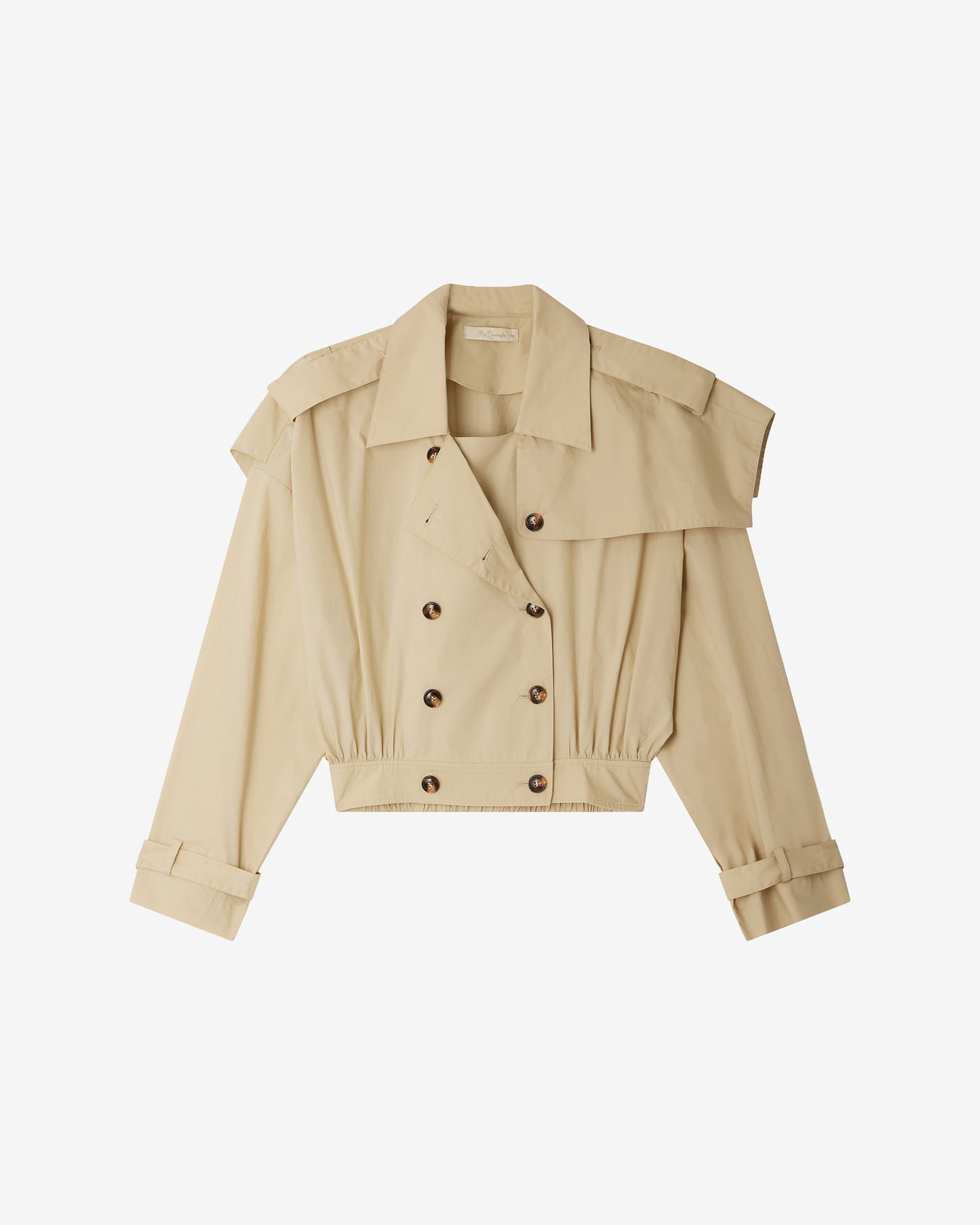 Veste Sulimane - Beige : Veste courte en popeline de coton beige Mes Demoiselles