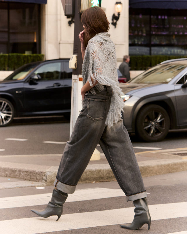 Jean large en toile washed black - Pantalons & combinaisons Mes Demoiselles - Image 3
