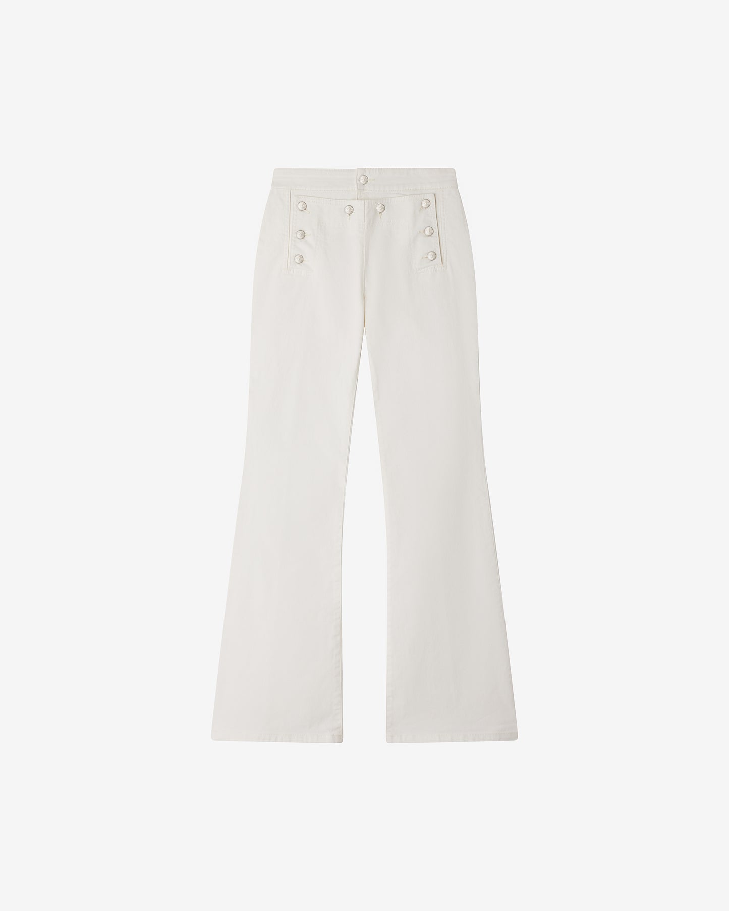 Pantalon Twaine - Blanc : Jean blanc en toile de coton stretch Mes Demoiselles