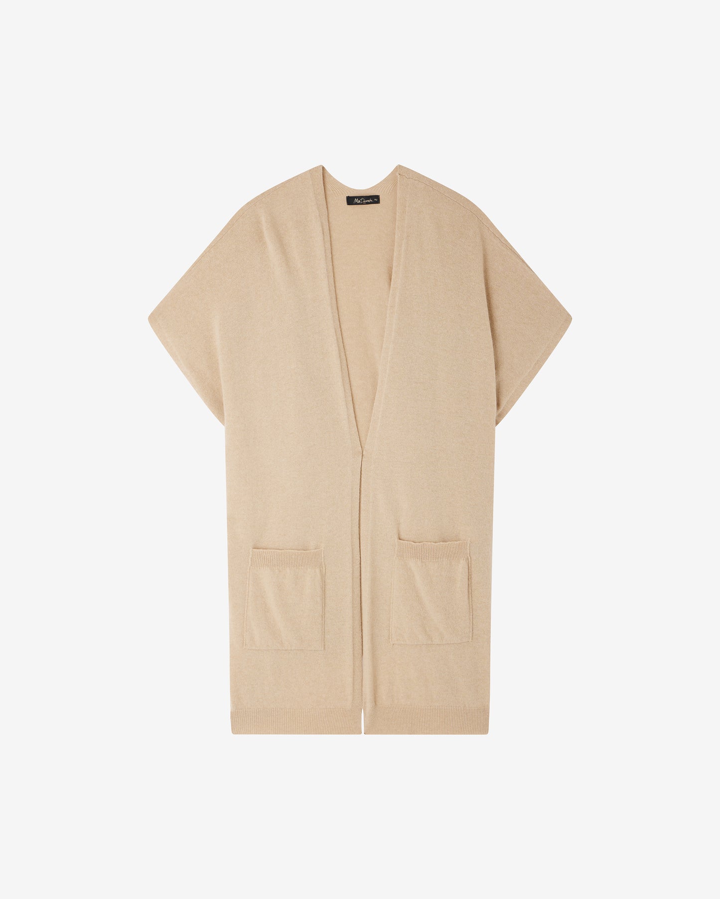 Manteau Camelia - Beige : Long cardigan sans manches beige Mes Demoiselles
