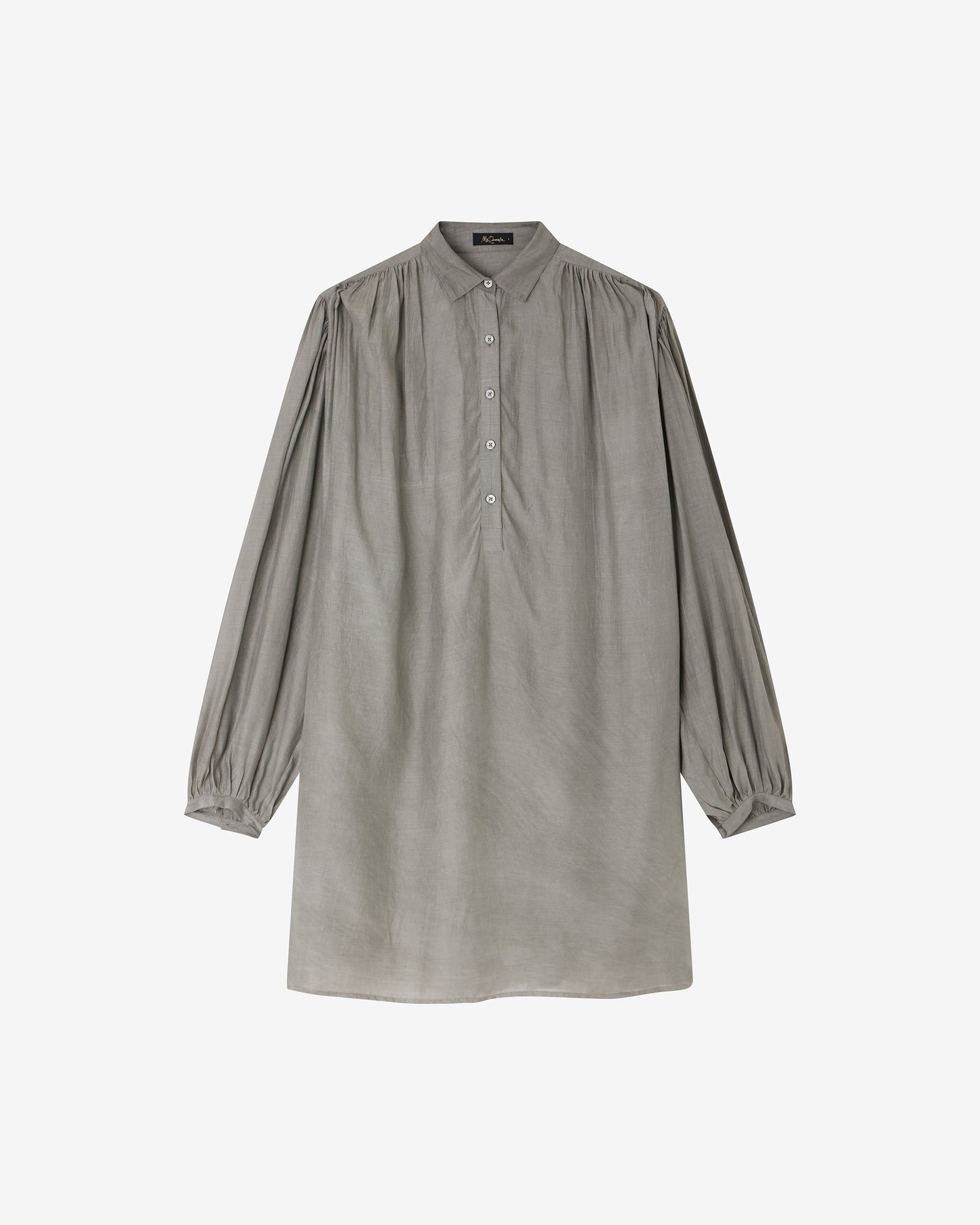 Blouse longue en coton et soie gris - Chemises & tops Mes Demoiselles