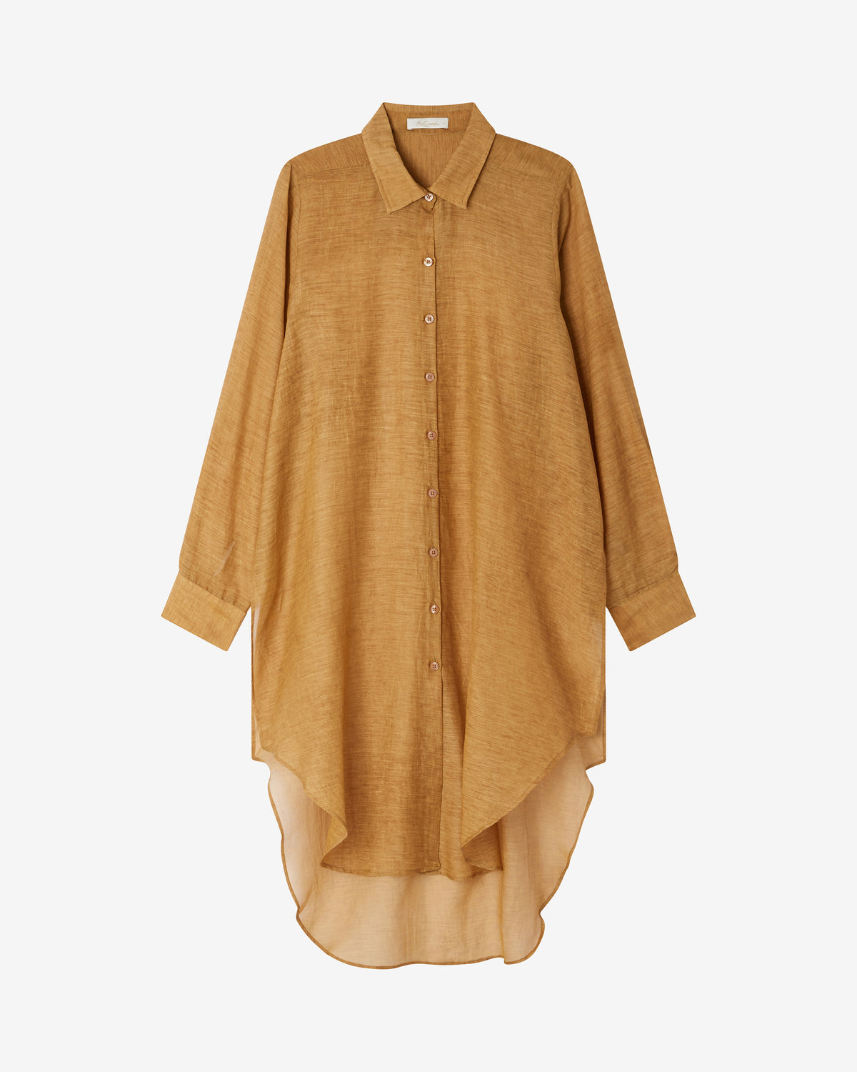 Chemise Frubus - Ocre : Chemise longue en coton et soie ocre Mes Demoiselles