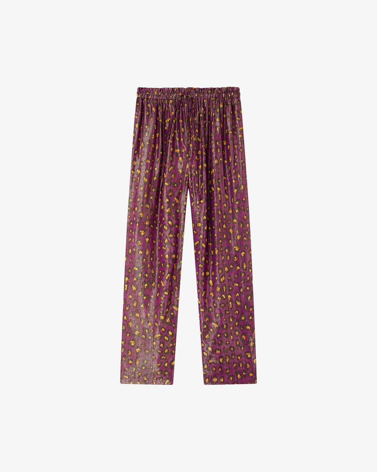 Pantalon Ilana - Violet : Pantalon en viscose et lurex imprimé Mes Demoiselles