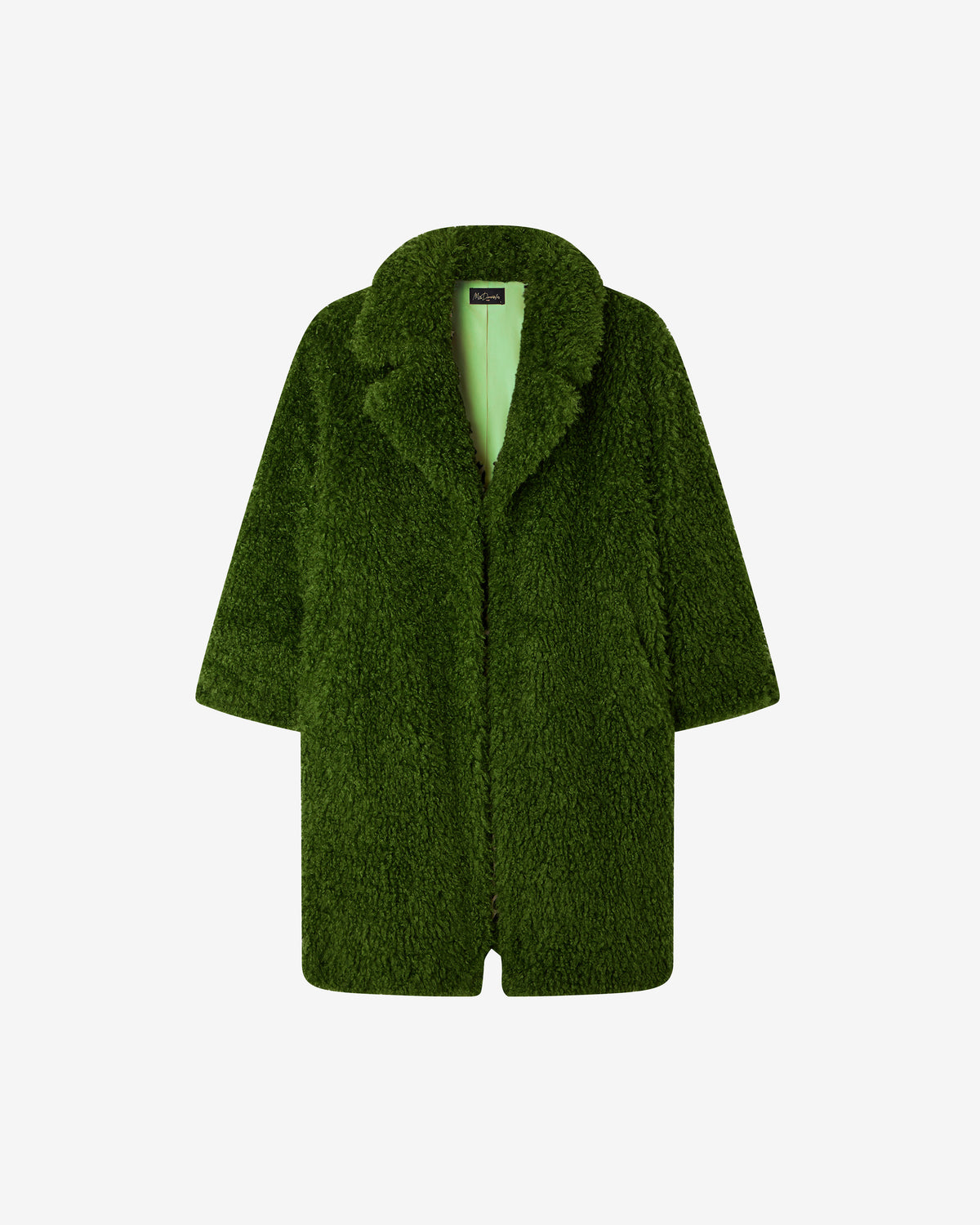 Manteau Jasmin - Vert : Manteau effet bouclette vert mousse Mes Demoiselles