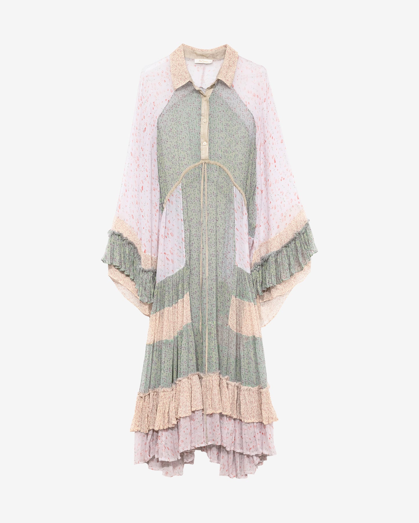 Robe Lubud - Bleu : Robe longue bohème à volants Mes Demoiselles