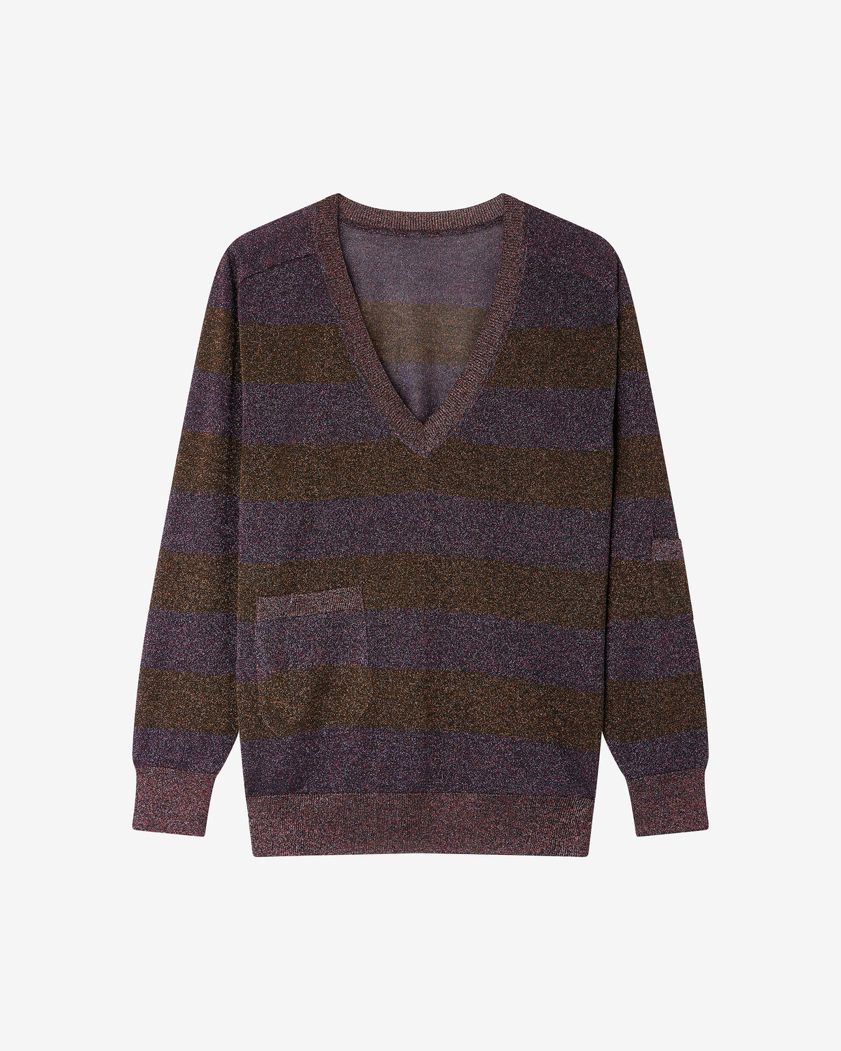Pull Movik - Violet : Pull col V en fil italien scintillant purple Mes Demoiselles