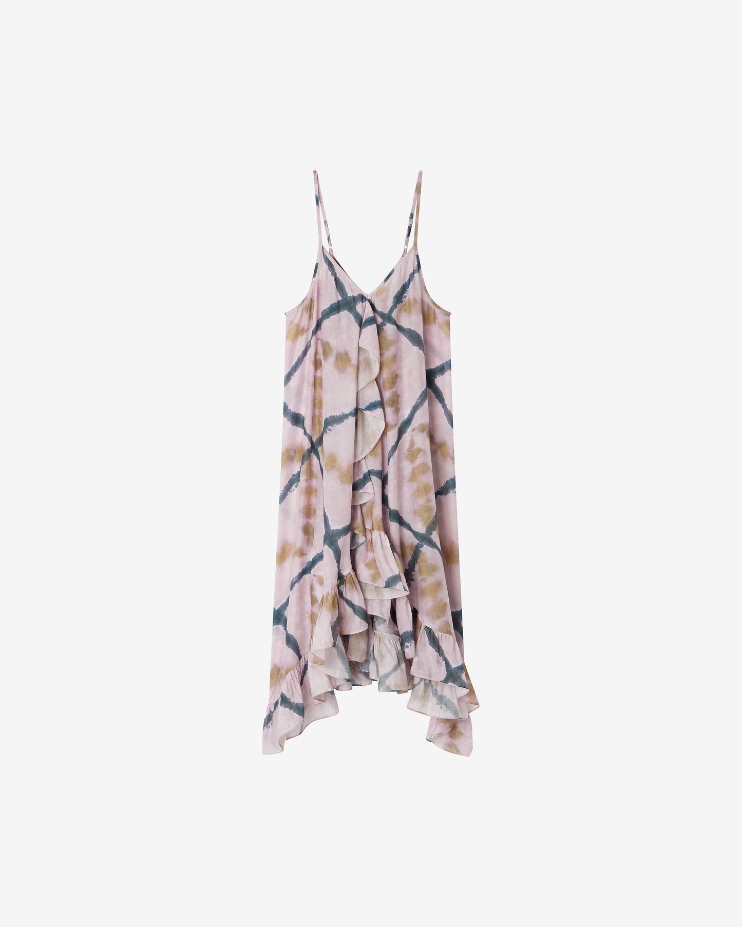 Robe longue lavande à carreaux tie & dye - Robes Mes Demoiselles