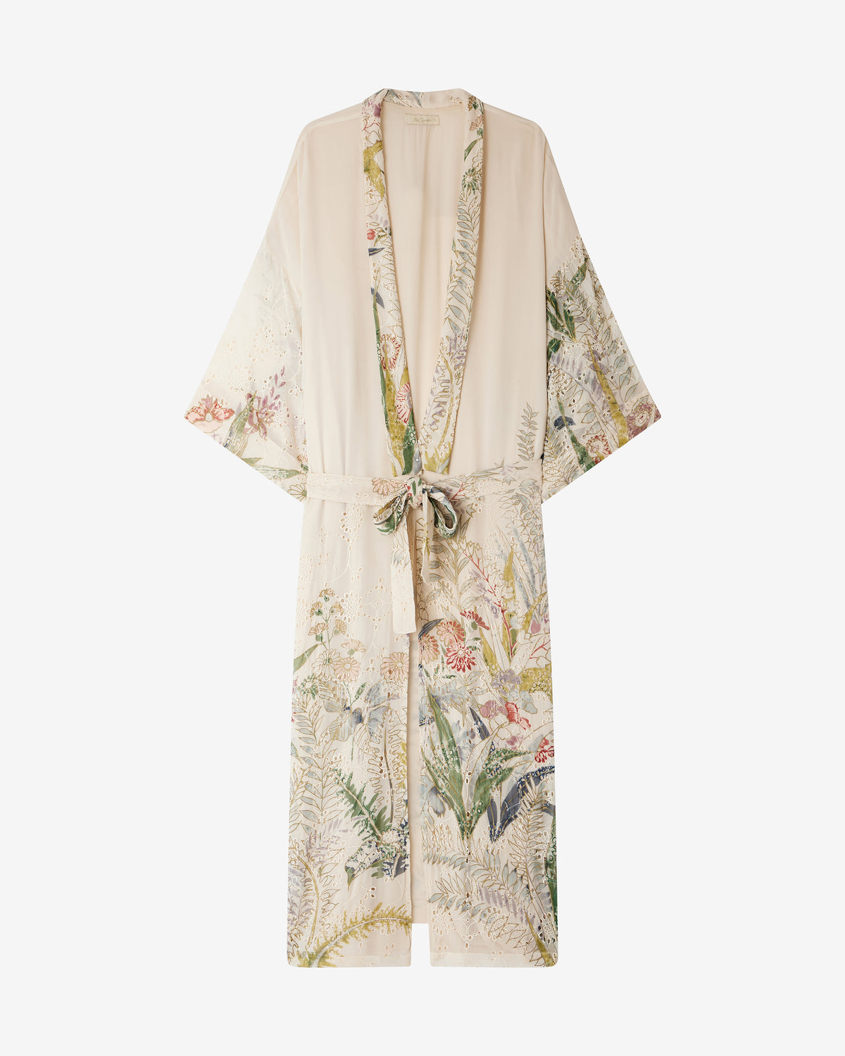 Kimono Wanda - Beige : Kimono en viscose gaufrée et broderie anglaise Mes Demoiselles