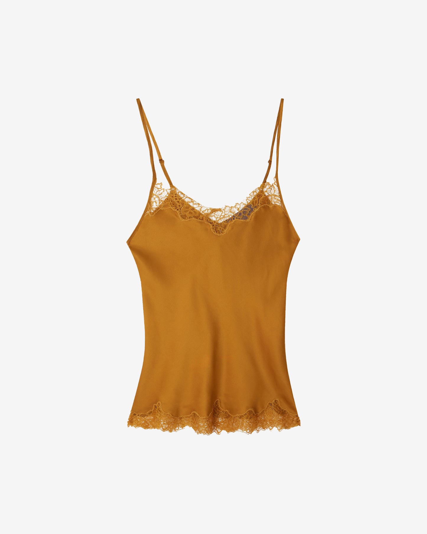 Top Blavia - Ocre : Caraco en soie et dentelle – Ocre Mes Demoiselles