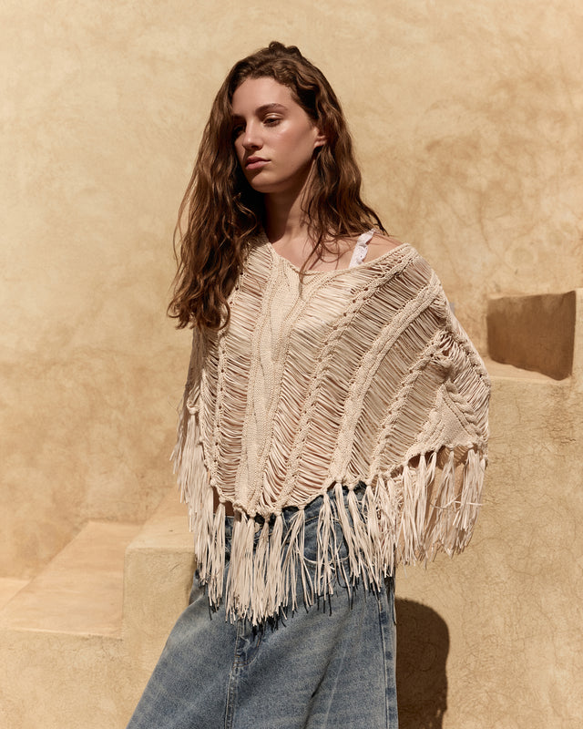 Poncho Graci - Ivoire - Image 3