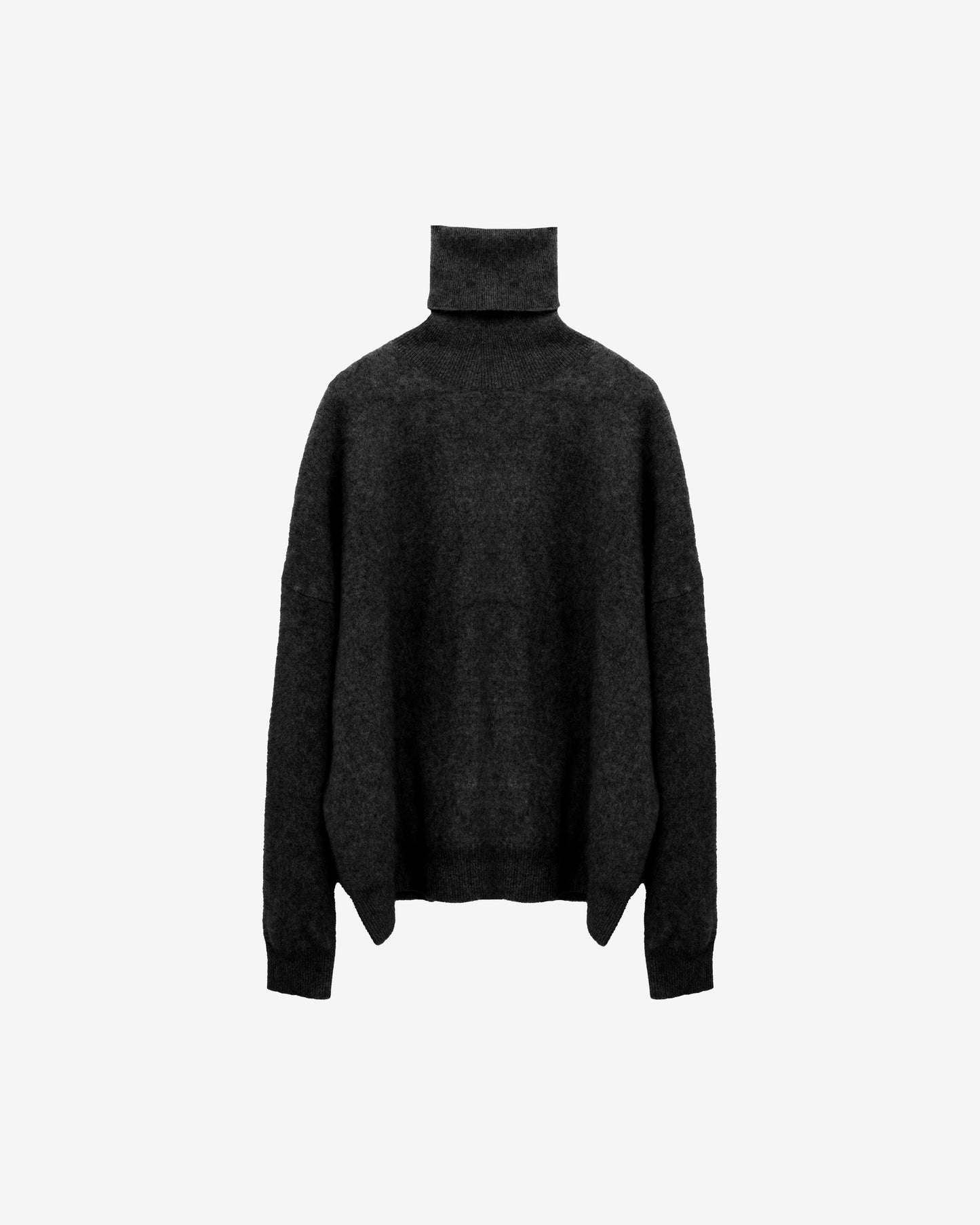Pull Smaya - Noir : Pull col roulé oversize en laine de raccoon mélangé – Noir Mes Demoiselles