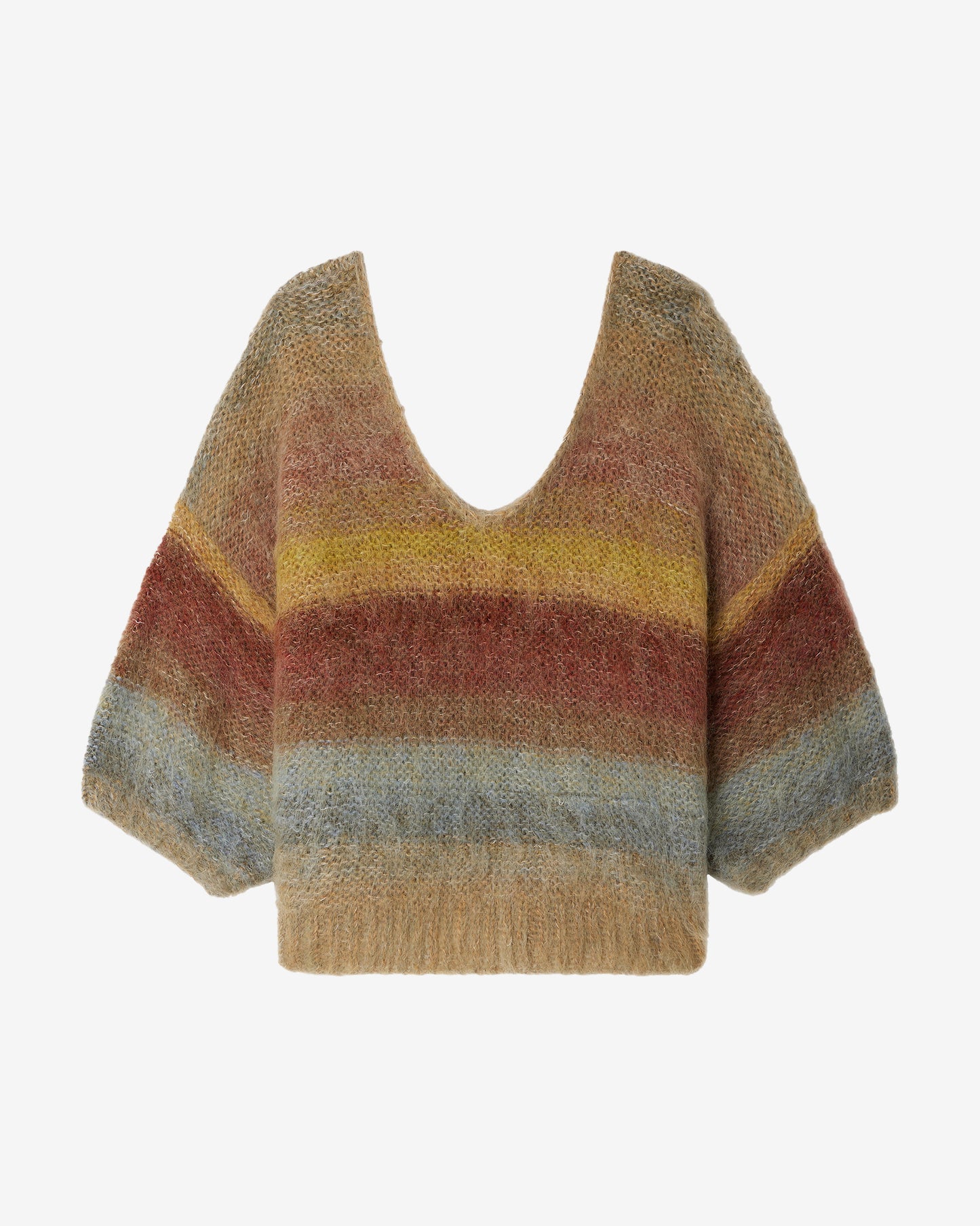 Pull Stuti - Marron : Pull court en mohair brossé – Dégradé bleu vert Mes Demoiselles