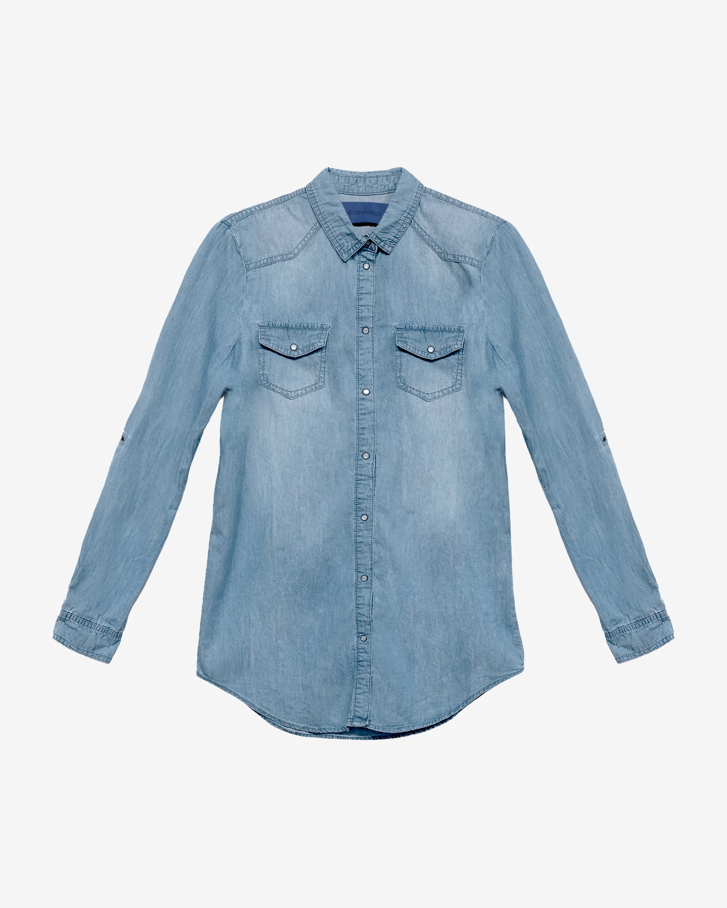 Chemise Suryn - Bleu Clair : Chemise en Tencel souple – Détail pins colorés Mes Demoiselles