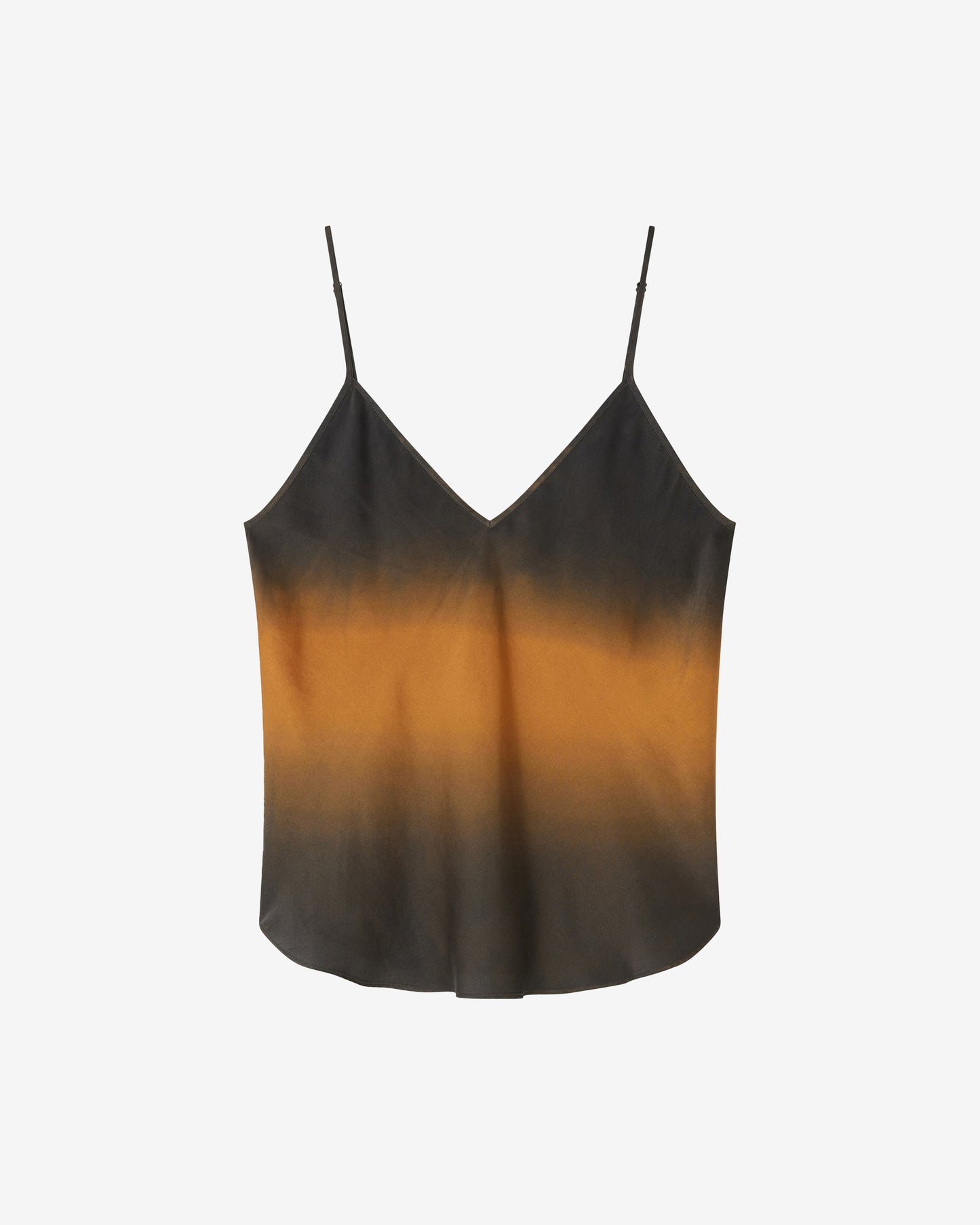Top Terry - Ocre : Top en soie tie & dye – Dégradé bleu ocre Mes Demoiselles