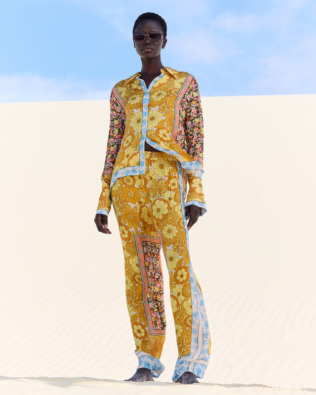 Pantalon souple en viscose jacquard imprimé floral - Pantalons & combinaisons Mes Demoiselles - Image 2