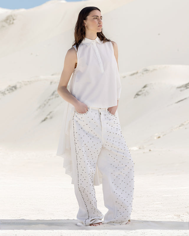 Chemise extraordinaire en popeline de coton blanche - Chemises & tops Mes Demoiselles - Image 1