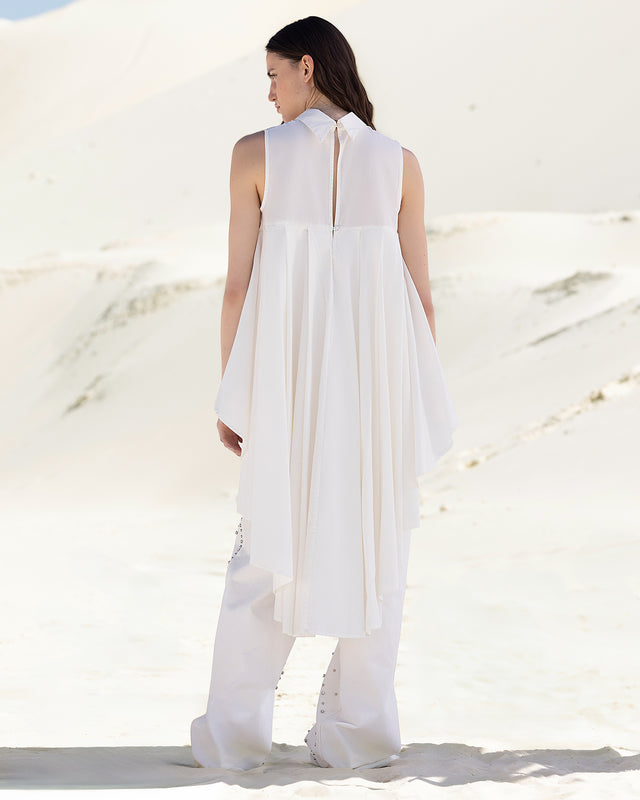 Chemise extraordinaire en popeline de coton blanche - Chemises & tops Mes Demoiselles - Image 2