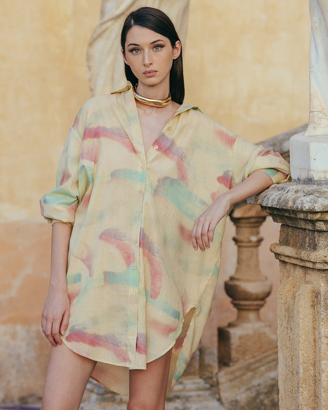 Chemise longue en coton pastel - Chemises & tops Mes Demoiselles - Image 2