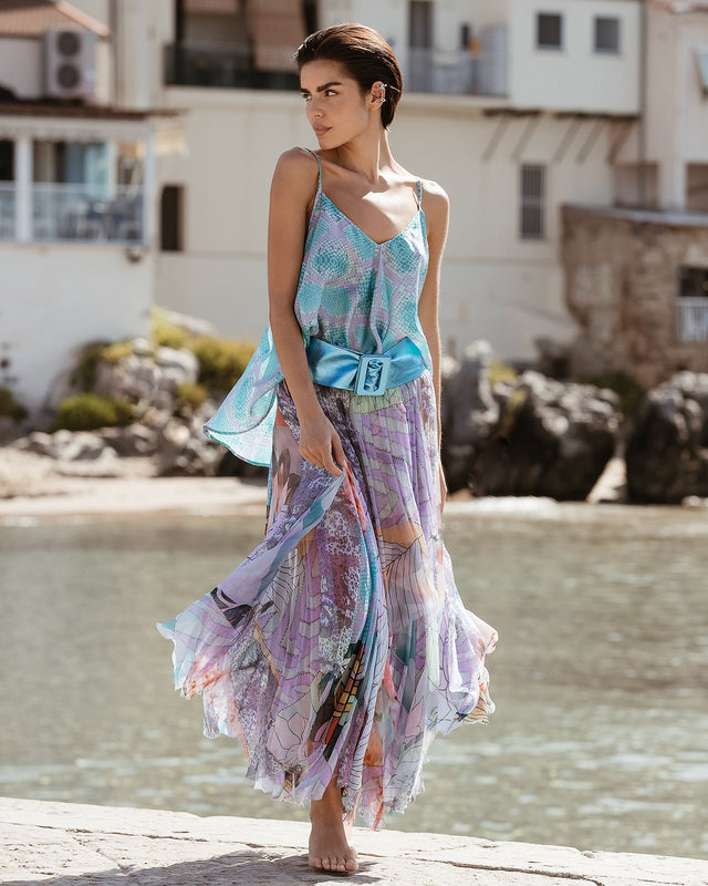 Jupe souple en viscose chiffon fleurie - Jupes & shorts Mes Demoiselles - Image 1