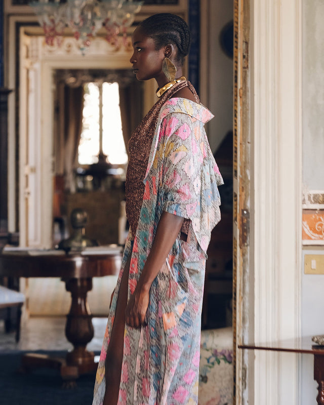 Long kimono imprimé géométrique - Kimonos & ponchos Mes Demoiselles - Image 2
