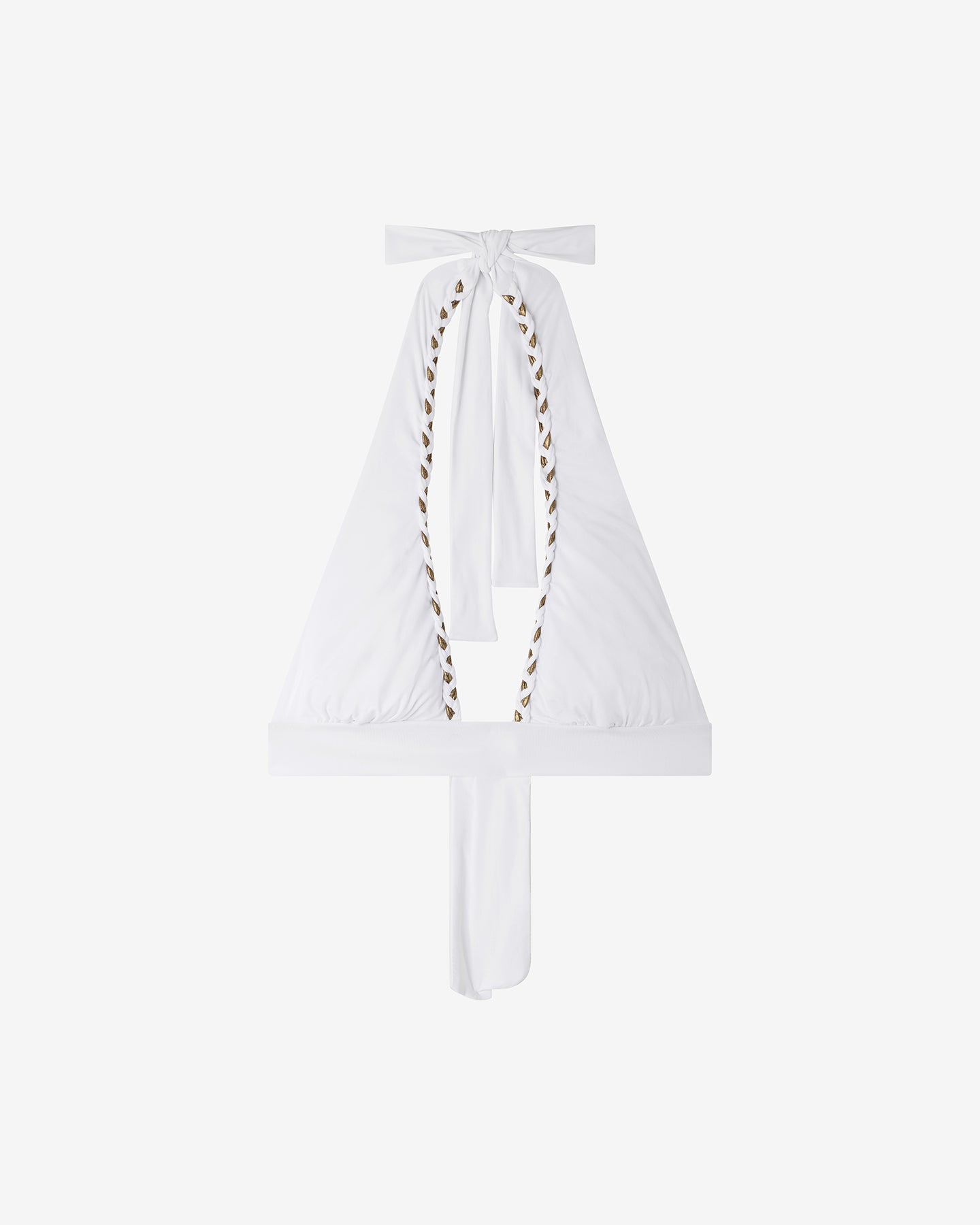 Haut de bain triangle féminin blanc et doré - Maillots de bain Mes Demoiselles