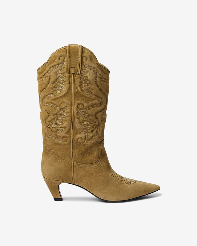 Bottes western mi - hautes kaki - Chaussures Mes Demoiselles - Image 3