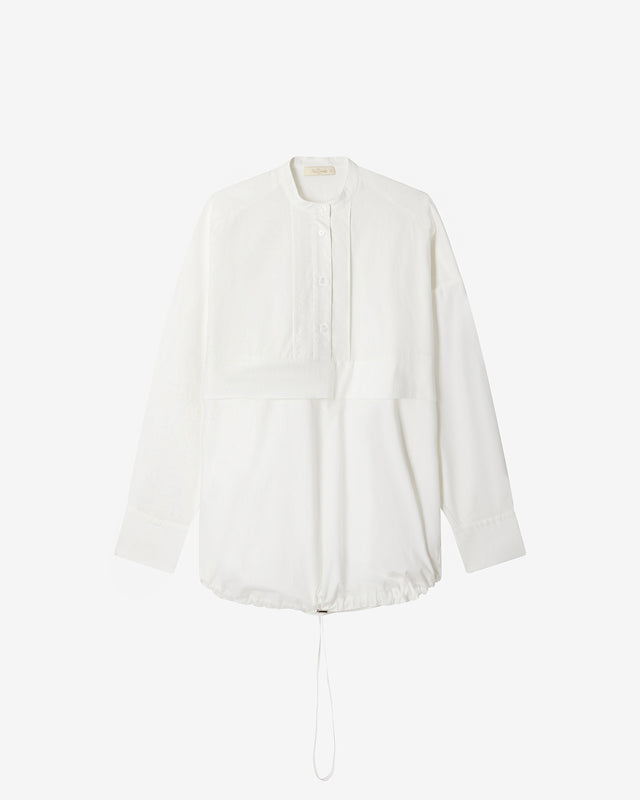 Blouse Steve - Blanc : Blouse large en popeline de coton blanche Mes Demoiselles - Dernière image
