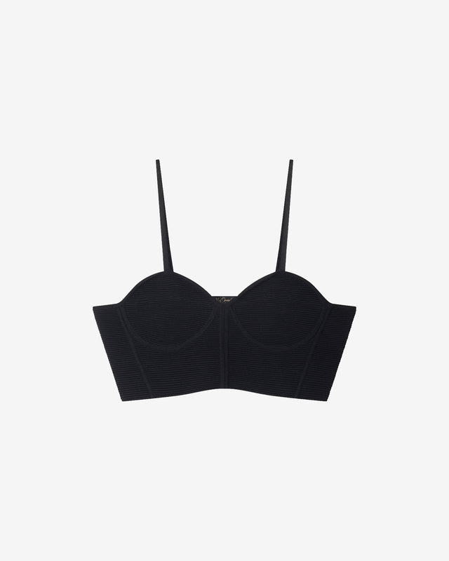 Top Blond - Noir : Brassière en maille stretch noire Mes Demoiselles - Dernière image