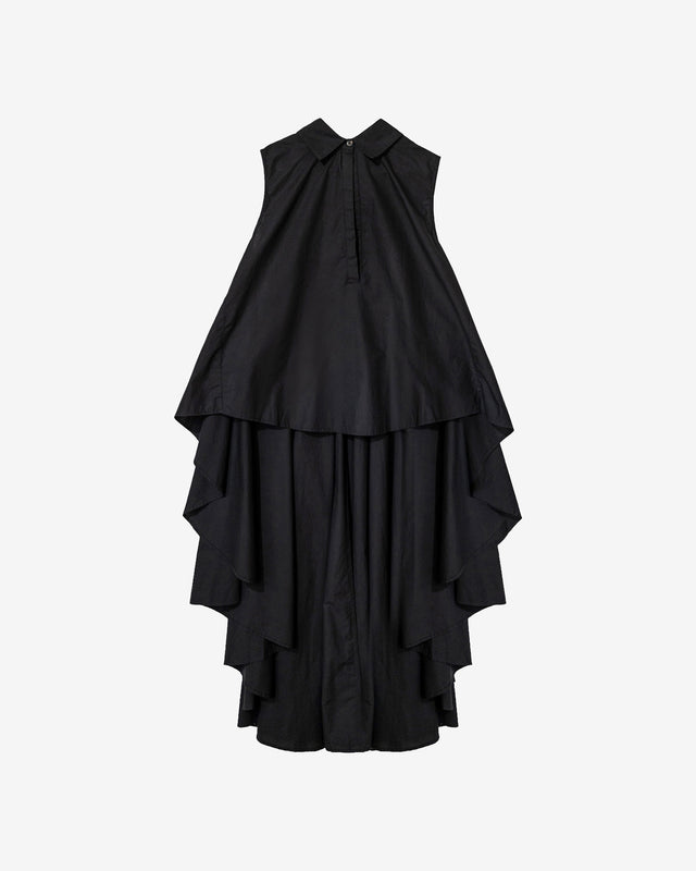 Top Coqui - Noir : Chemise extraordinaire en popeline de coton noire Mes Demoiselles - Dernière image