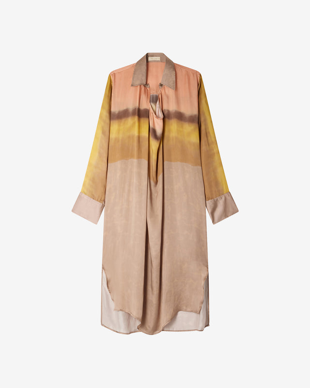 Robe Maruli - Nude : Robe droite tye &dye dégradé de rose et jaune Mes Demoiselles - Dernière image