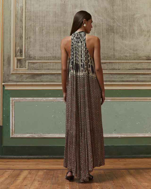 Robe longue en viscose chiffon crinckled rose - Robes Mes Demoiselles - Image 2